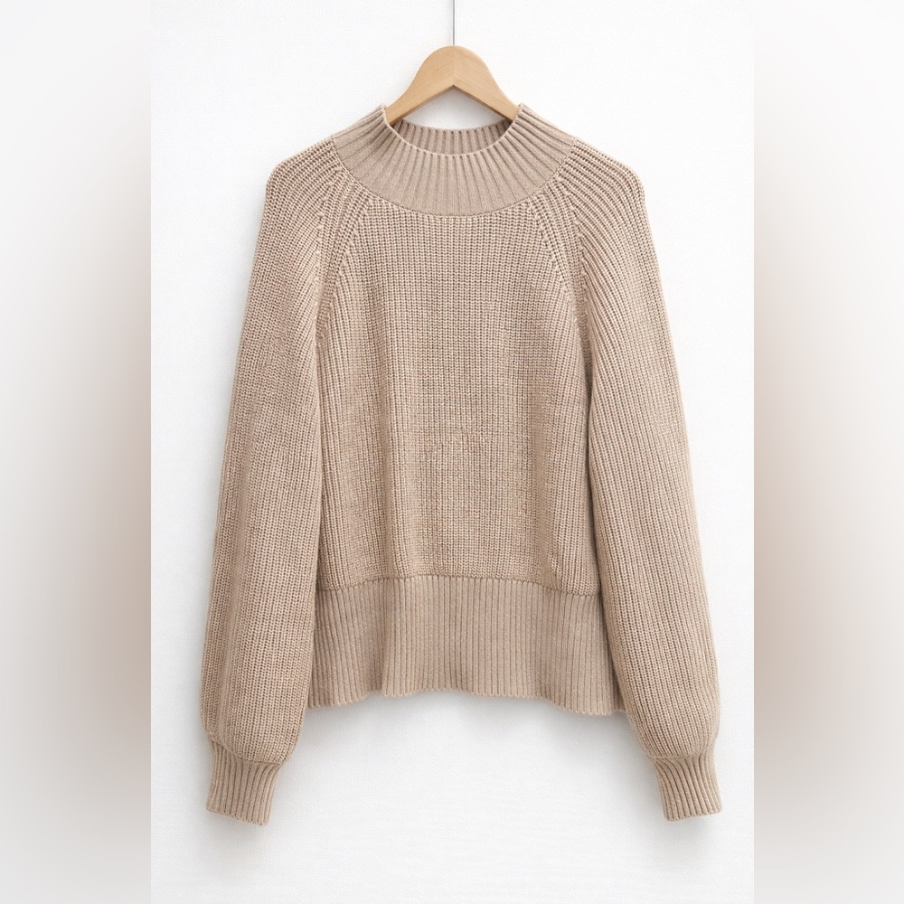 ANTHROPOLOGIE $200 VARLEY MARTINA High-Neck Ribbed Sweater